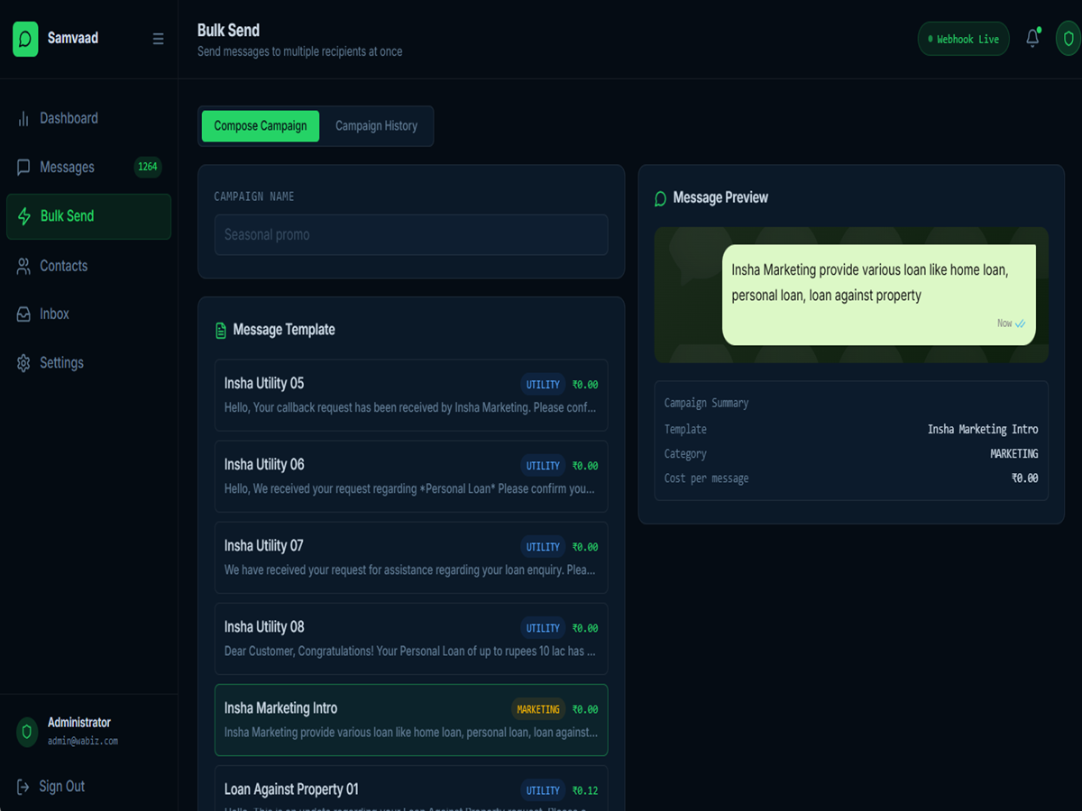 Bulk WhatsApp Messaging